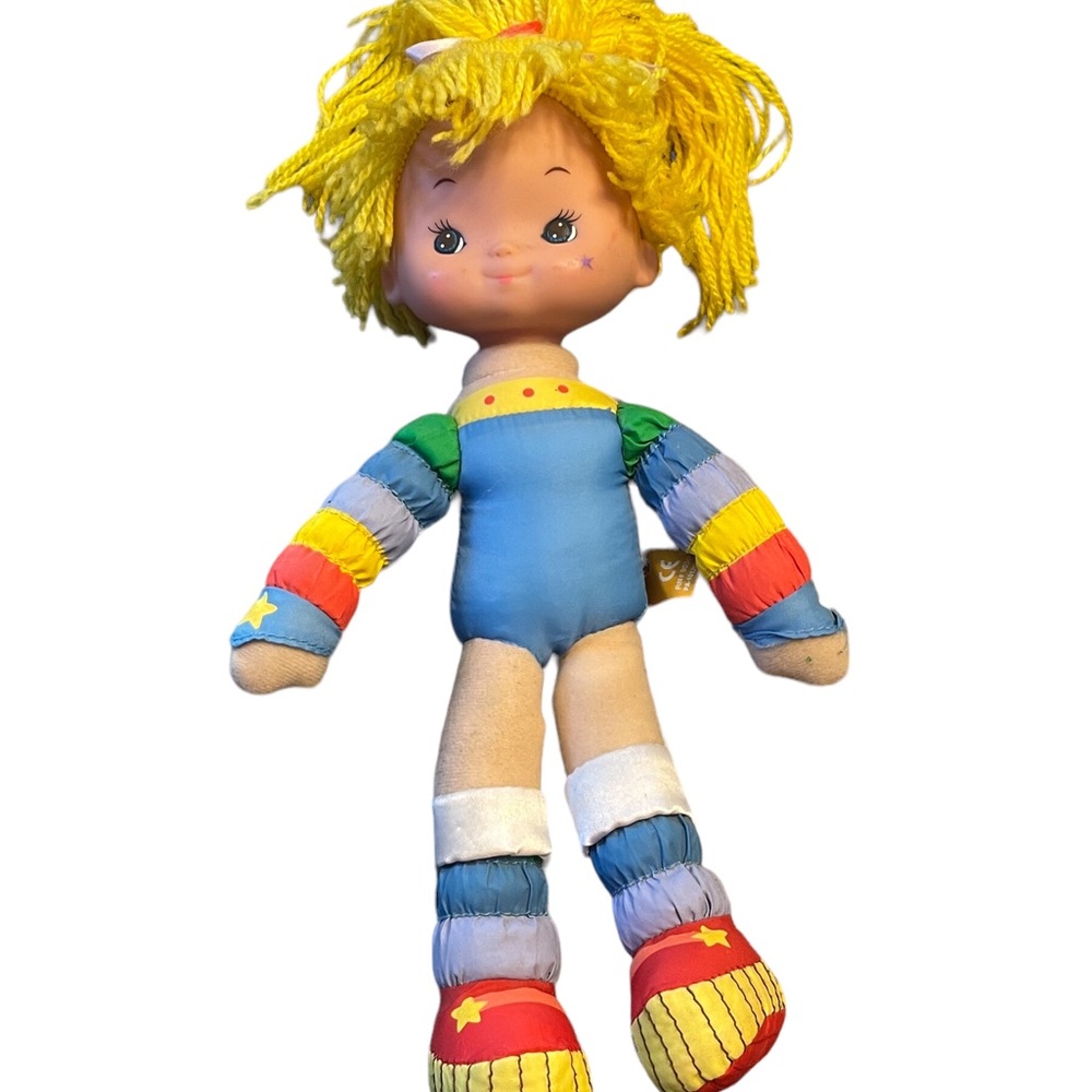 VINTAGE RAINBOW BRITE DOLL STAR STRIPE YARN HAIR GIRL DOLL 12”